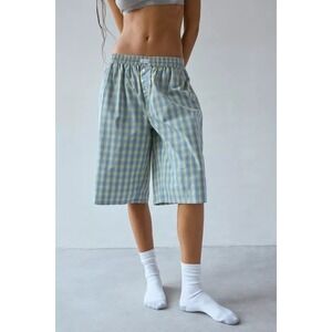 Urban Outfitters Too Cool Long Boyfriend Boxer Shorts Plaid Preppy Medium